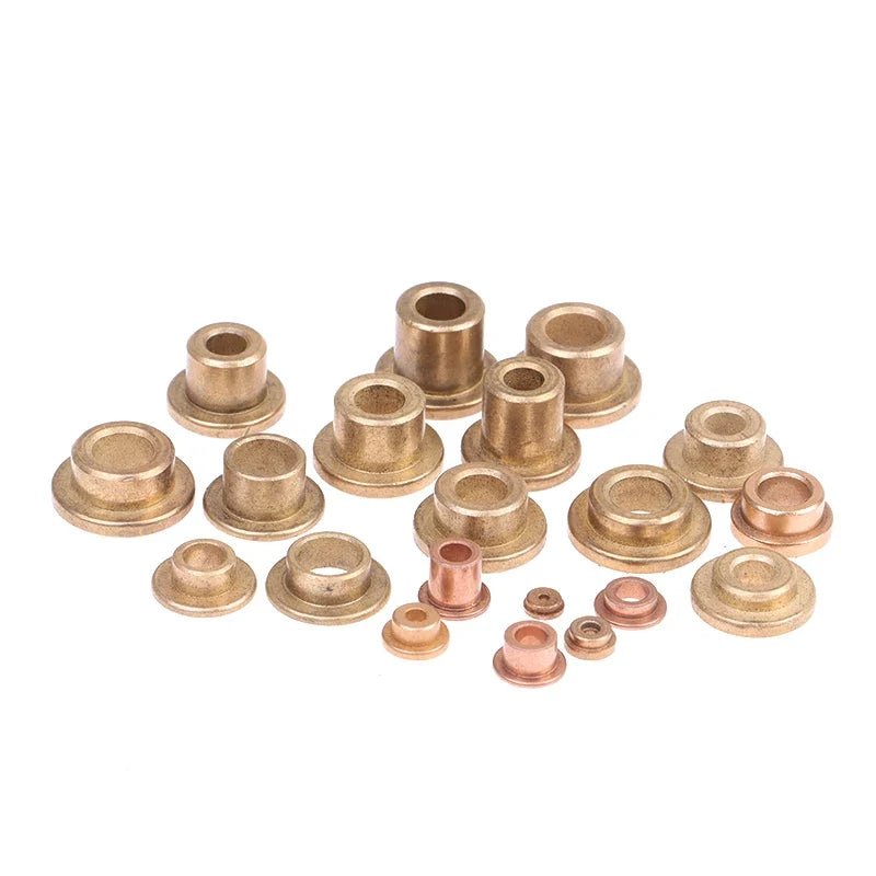 Flanged Self-Lubricating Copper Bushing | Powder Metallurgy 5pk Sleeve Bearing Bushing Qme