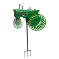 Green Tractor Windmill Stake Outdoor Wind Spinner | Garden Decor Garden Wind Spinner Qme Green