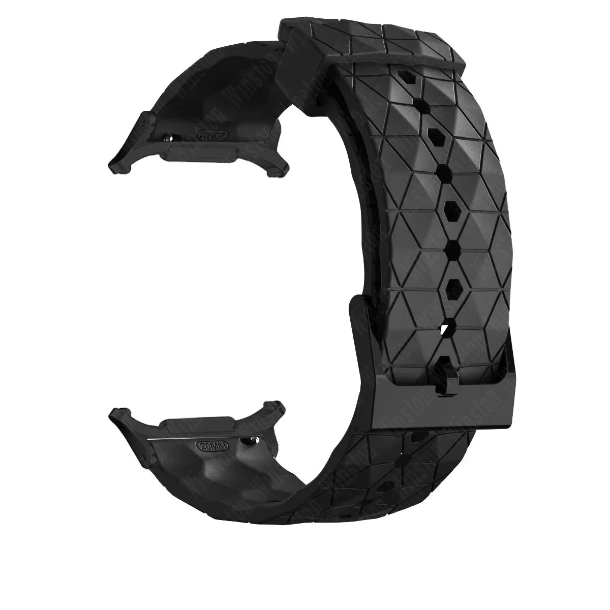 Silicone Sport Strap for Samsung Galaxy Watch 7 Ultra – 40 Colors Silicone Watch Strap Qme Black-B Galaxy Watch 7 Ultra