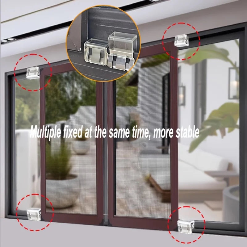 6-Piece Heavy-Duty Sliding Window Lock & Screen Fixing Clips Window Safety Clips Qme