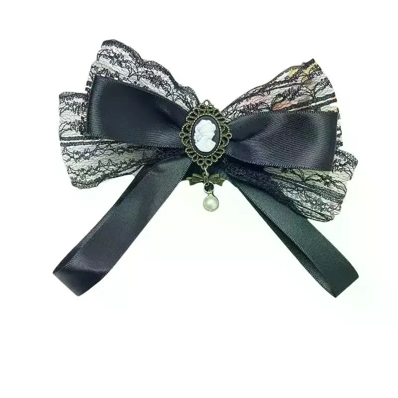 Rhinestone Crystal Bowknot Brooch Clip – Fabric Bow Accessory Bowknot Brooch Clip Qme