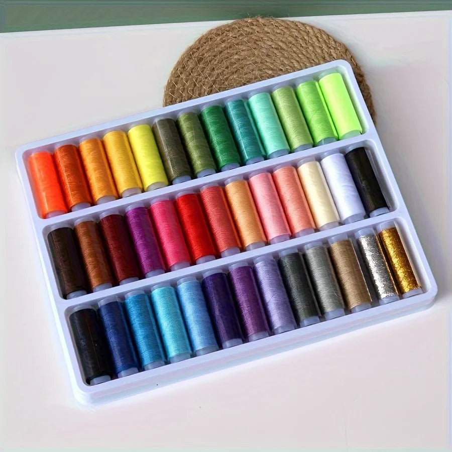 39-Color Polyester Sewing Thread Set for DIY & Crafts Sewing Thread Set Qme
