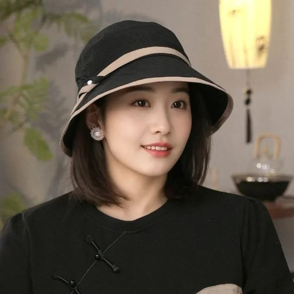 Wide Brim Foldable Sun Hat – Lightweight Bucket Hat, 4 Colors Wide Brim Sun Hat Qme Black