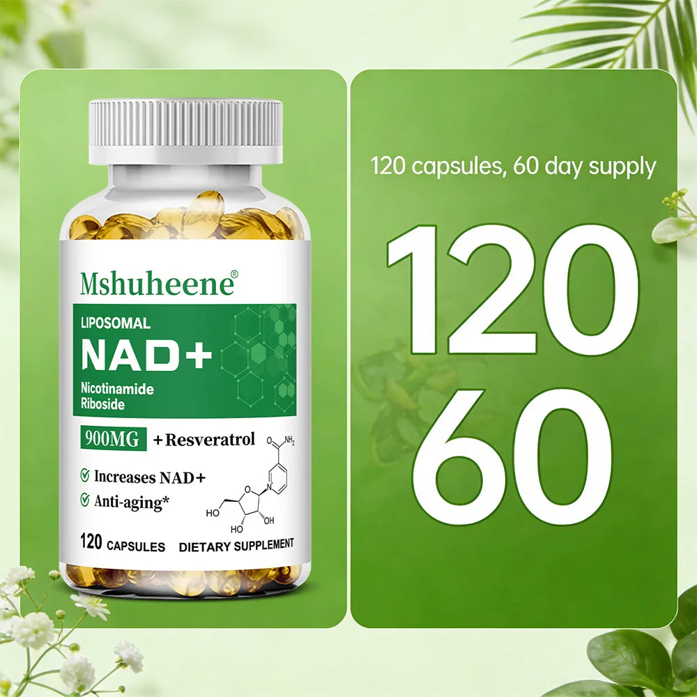 NAD+ Booster Capsules with Trans-Resveratrol & Quercetin | 60/120ct NAD+ Supplement Capsules Qst