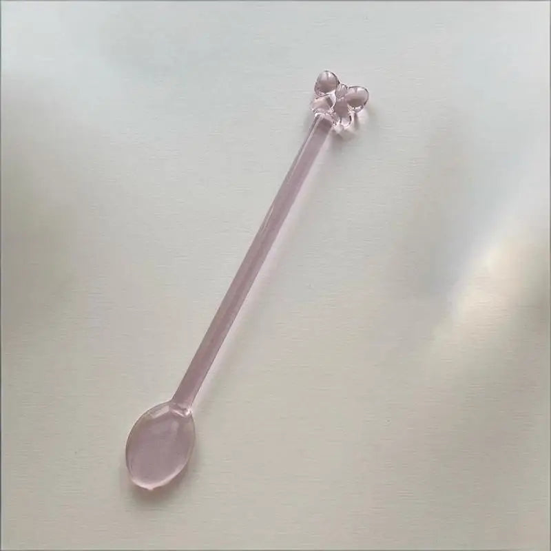 Pink Bow Glass Long-Handle Stirring Spoon – Coffee & Tea Glass Stirring Spoon Qme B