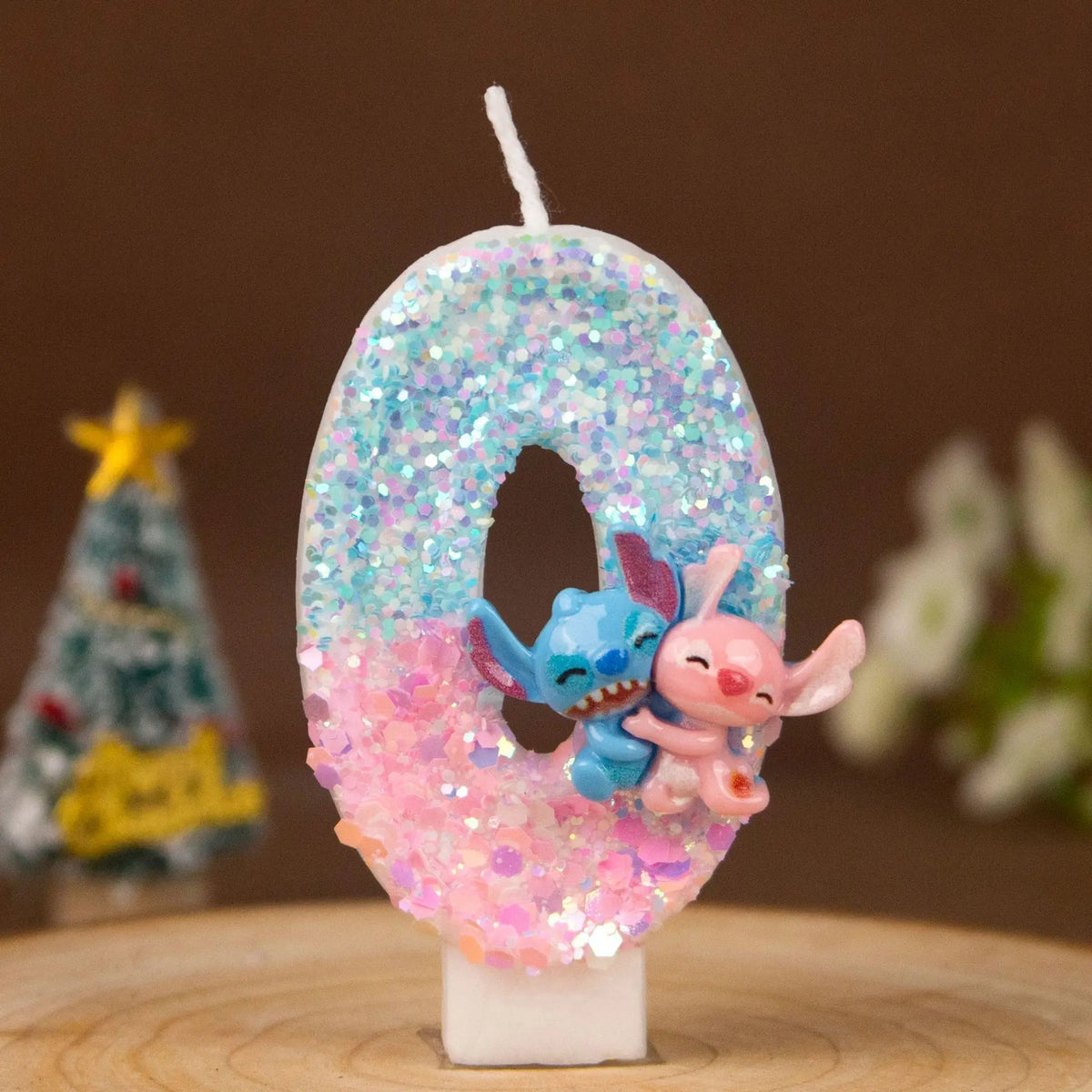 Stitch & Lilo Number Birthday Candles – Hugging Couple Design Birthday Number Candles Qme black