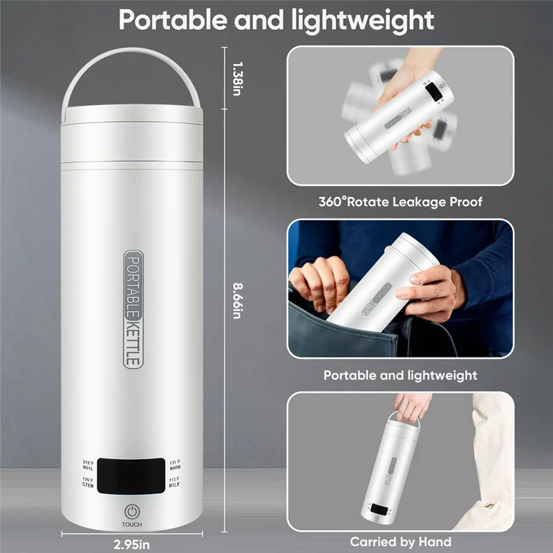 MiLESEEY B15C Portable Electric Kettle 450ml LCD Display Portable Electric Kettle Qst