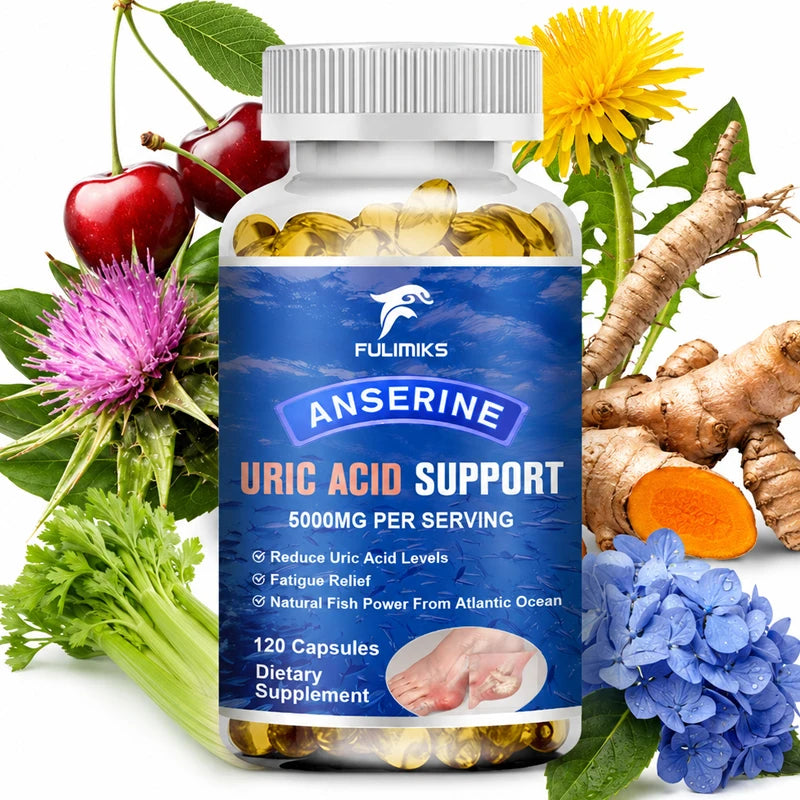 Uric Acid Cleanse Supplement – Tart Cherry & Turmeric | 120ct Dietary Supplement Qst