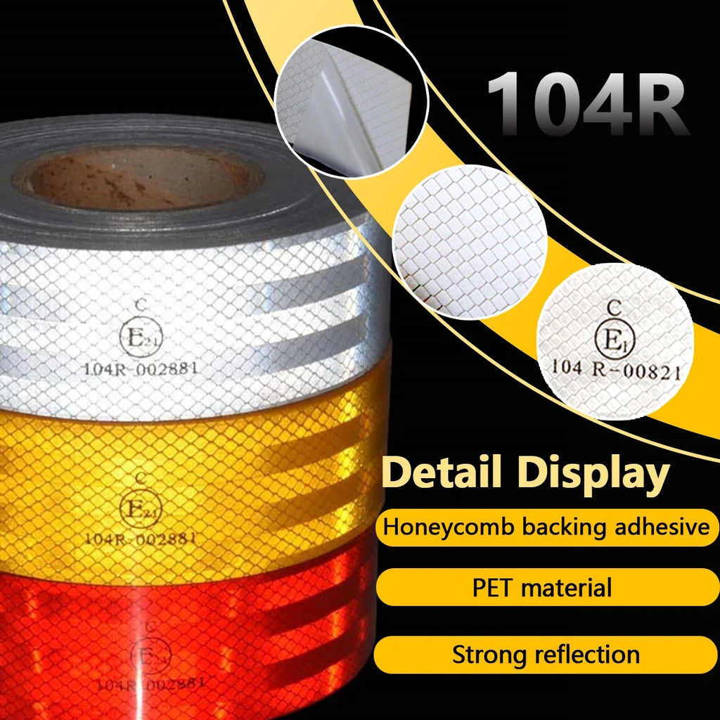 Reflective Safety Tape Self-Adhesive Warning Strip 8FT Reflective Safety Tape Qme