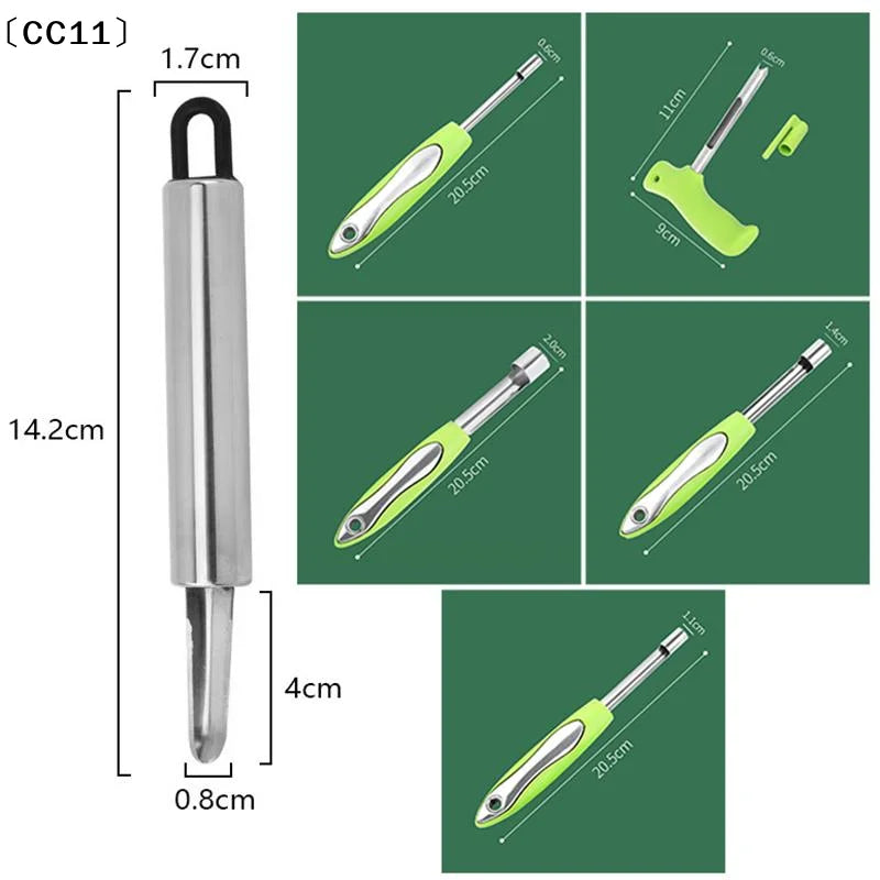 4-Piece Stainless Steel Fruit Pitting & Coring Tool Set Fruit Coring Tool Qme