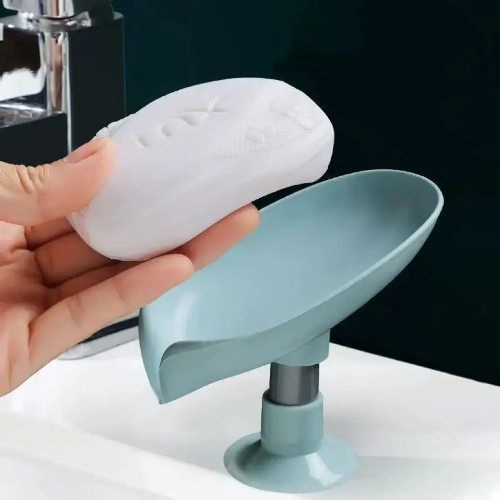 Lotus Leaf Soap Dish | No-Drill Suction Holder with Drainage Soap Dish Holder Qme