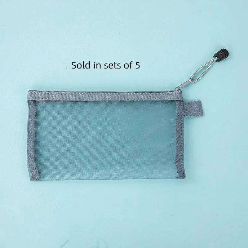 Transparent Mesh Pencil Pouch – Zip Organizer for School & Office Pencil Pouch Qme A
