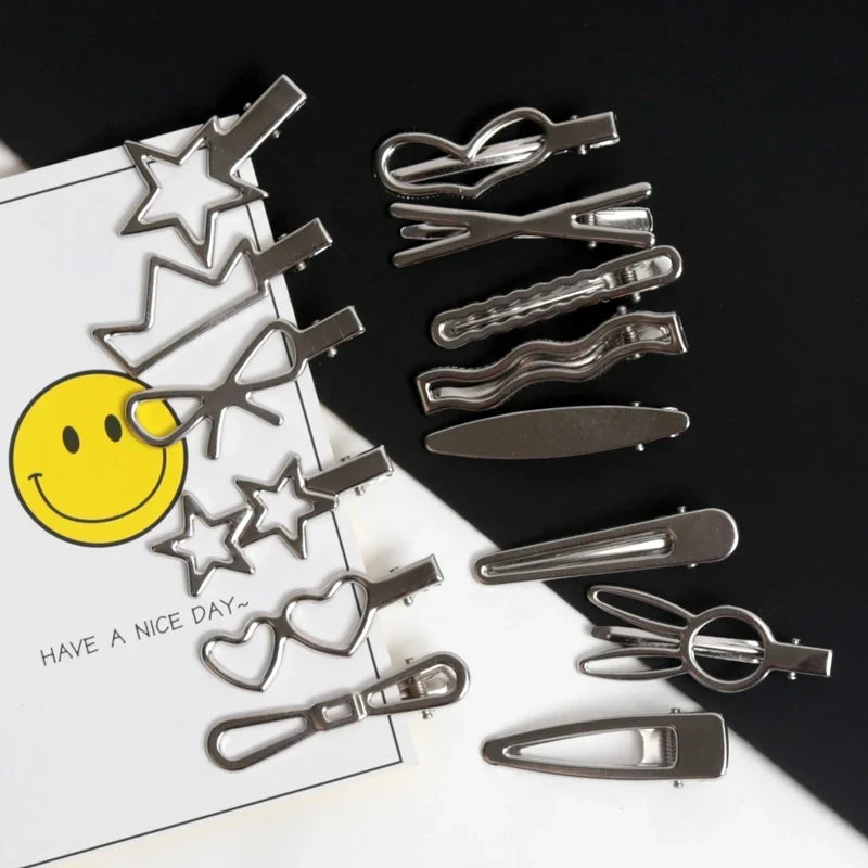 Y2K Metal Duckbill Hair Clips – 28 Pcs Barrette Set Hair Clip Set Qme