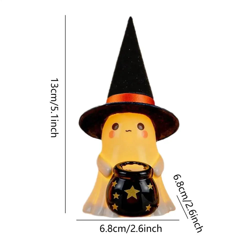 LED Light-Up Ghost Halloween Resin Decoration | Spooky Statue Halloween LED Statue Qme black China Mainland