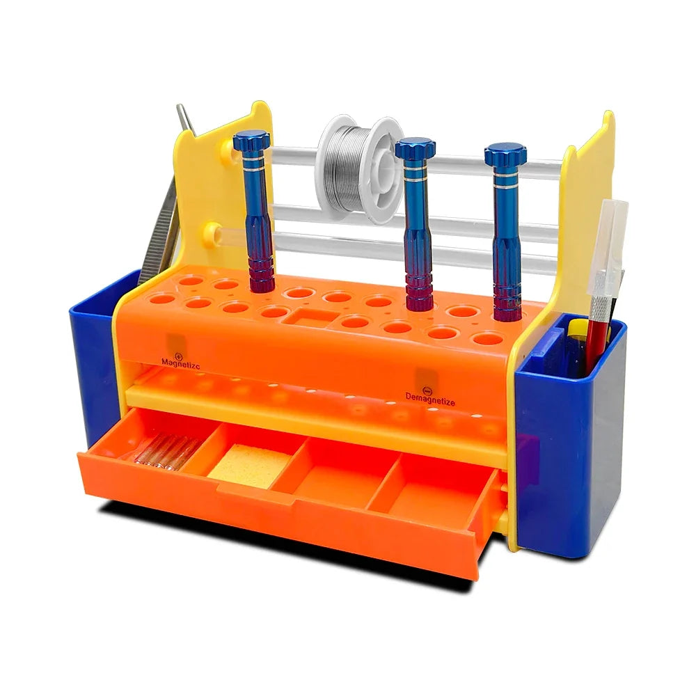 Desktop Storage Box for Screwdrivers, Tweezers & Tools Desktop Tool Organizer Qme