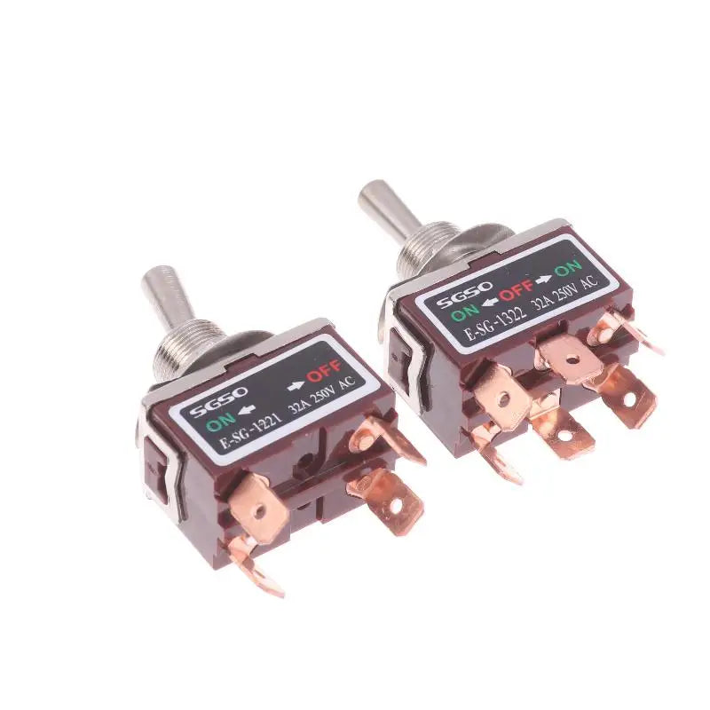 32A 250VAC Rocker Toggle Switch 2/3/4/6 Pin Brass Screw Rocker Toggle Switch Qme