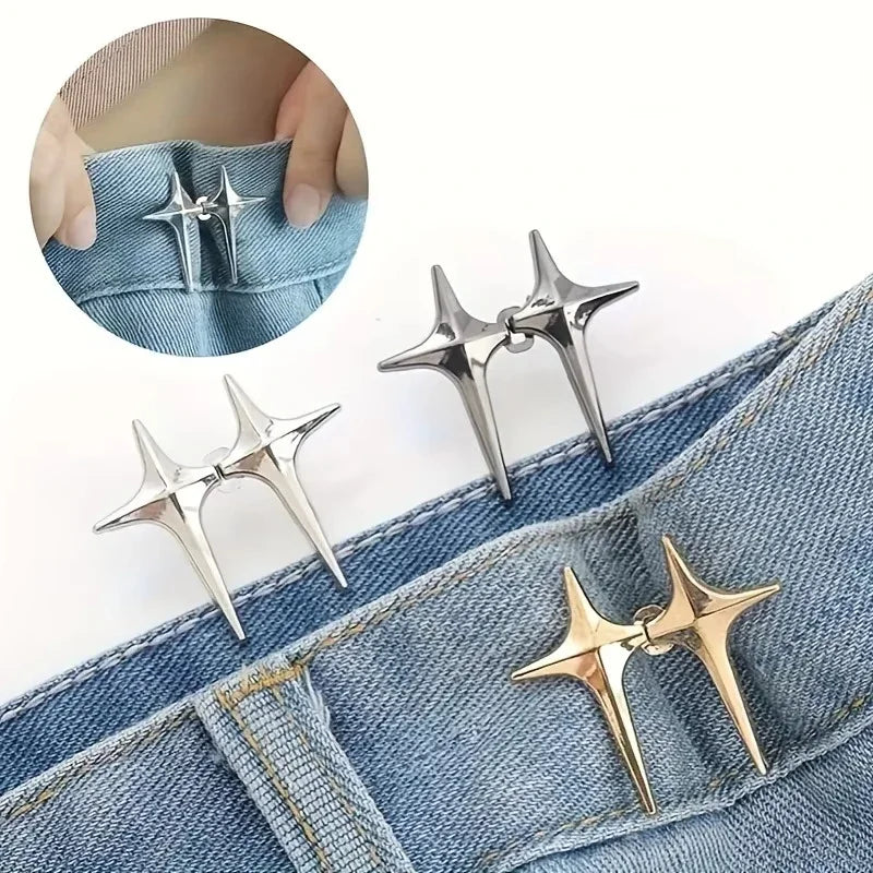 Star No-Sew Waist Button Adjuster – Metal Buckle Pair Waist Button Adjuster Qst