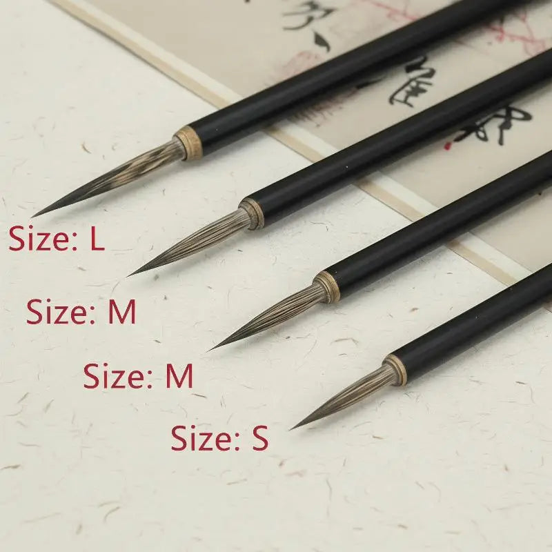 Chinese Calligraphy Hook Line Brushes – 3-Piece Fine Detail Set Calligraphy Brush Set Qme