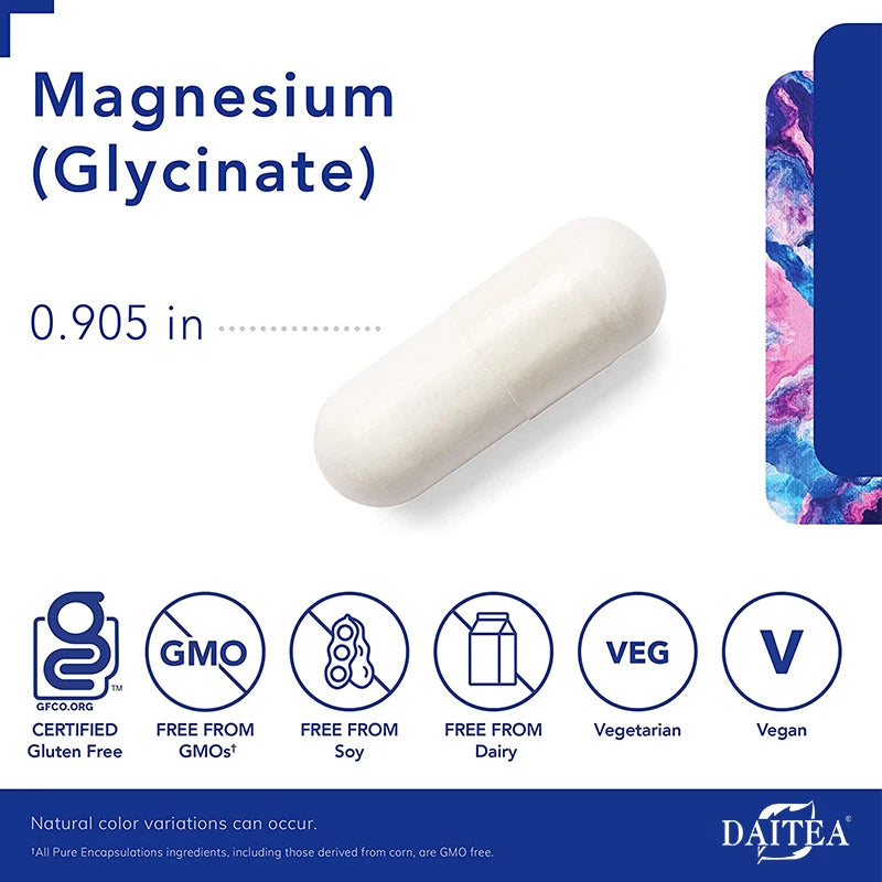 Magnesium Glycinate Capsules – Chelated, High Absorption, Vegan Mineral Supplement Qst