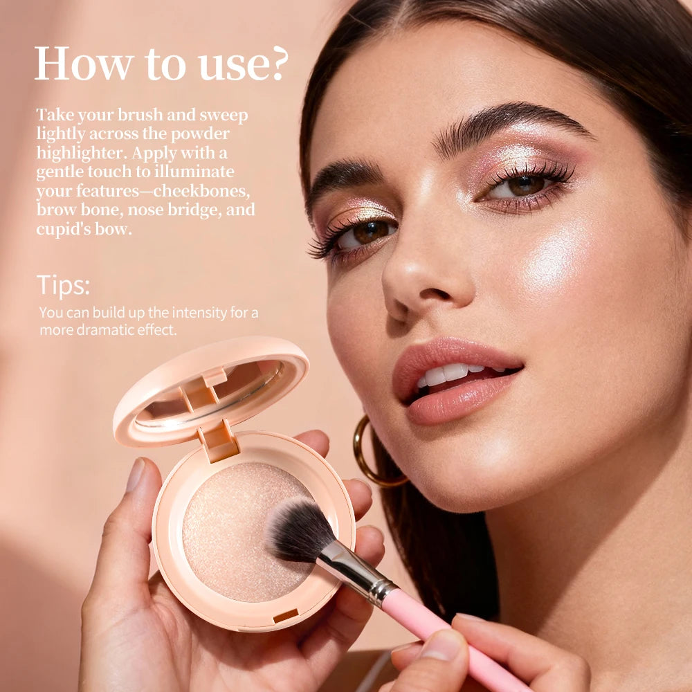 Velvet Highlighter Powder – 3D Brightening & Contouring Highlighter Powder Qst