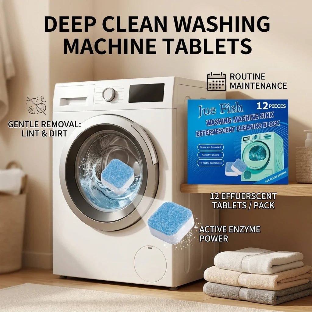 Washing Machine Cleaning Tablets – Removes Stains & Scale Washing Machine Cleaner Qme