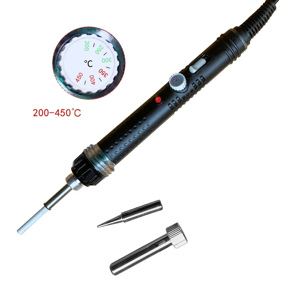 60W Adjustable Soldering Iron Kit 200–450°C with On/Off Switch Soldering Iron Kit Qme