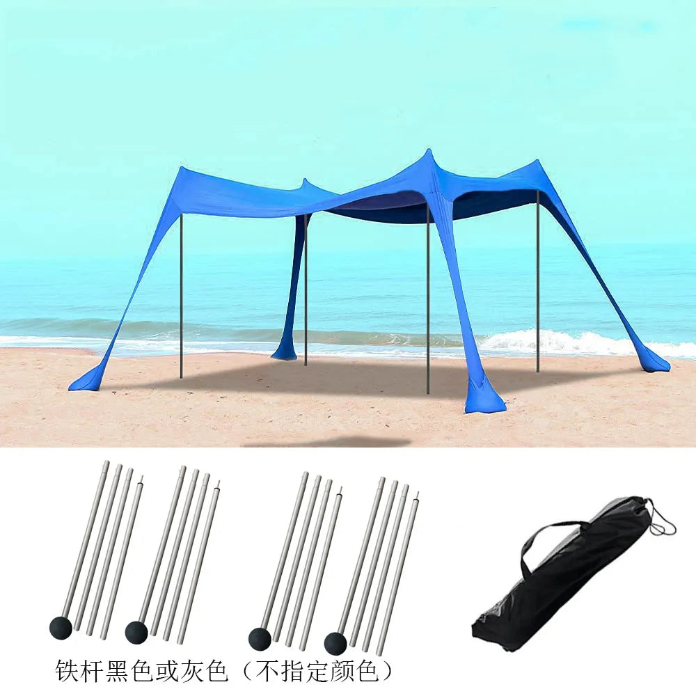Pop-Up Beach Tent UPF 50+ Spandex Sun Shade & Sandbag Anchors Pop-Up Beach Tent Qst