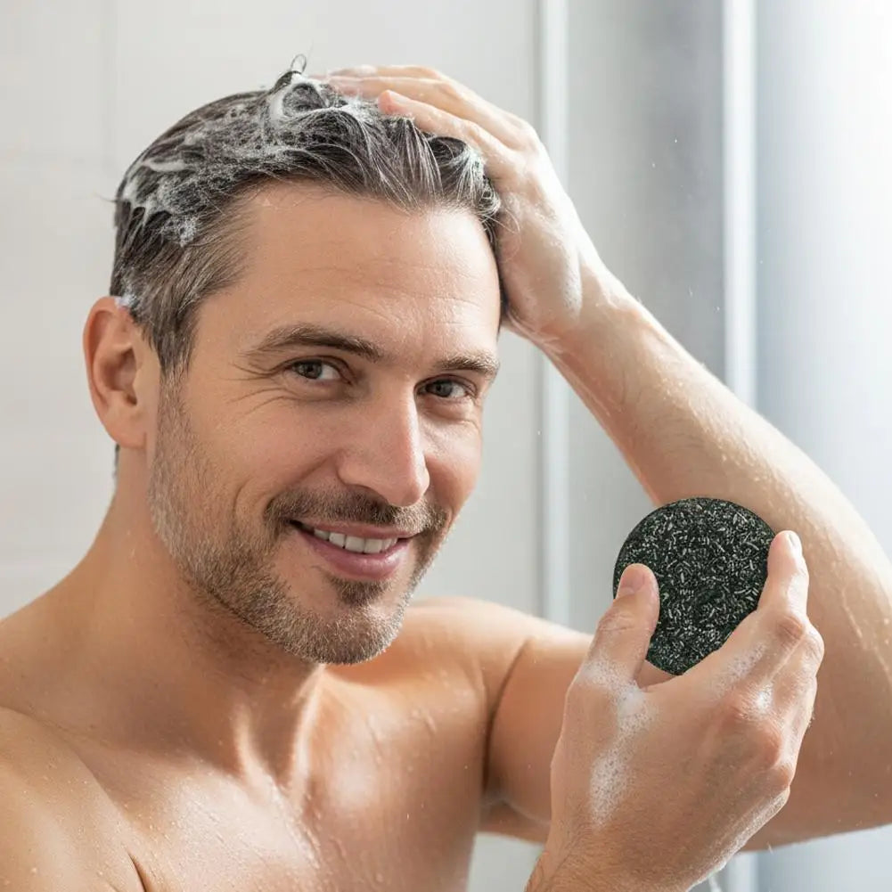 Men's Gray Darkening Shampoo Bar – Black Hair & Beard Soap Darkening Shampoo Bar Qme