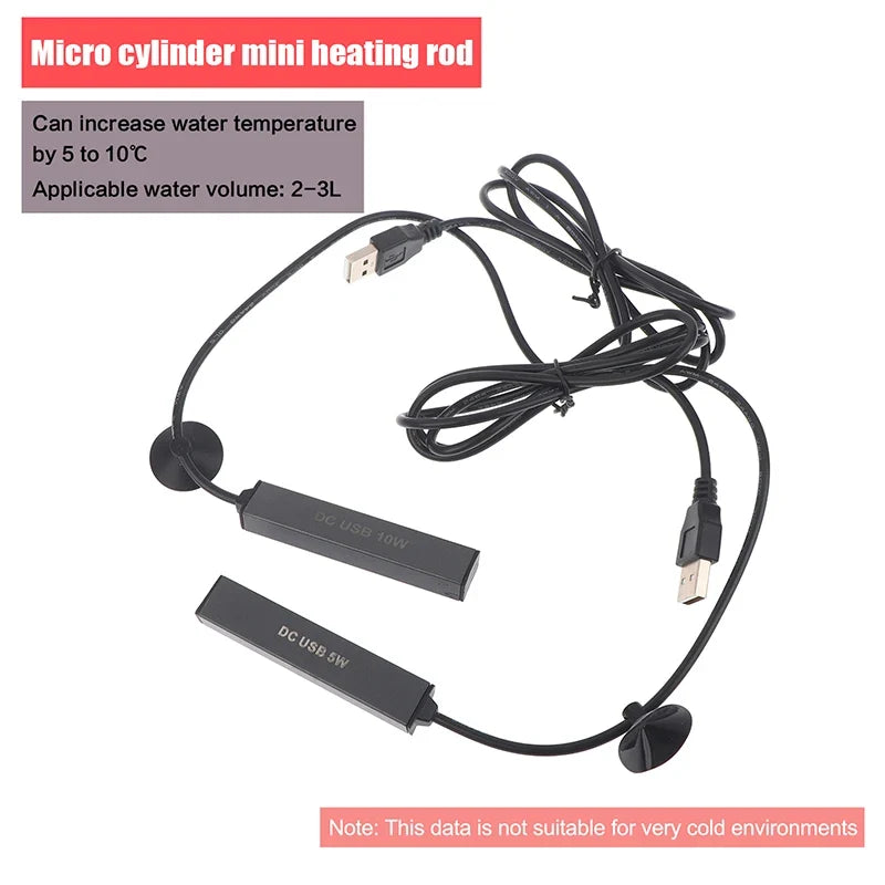 USB Mini Aquarium Heater 5W 10W Thermostat Heating Rod | Fish Tank Aquarium Heater Qme