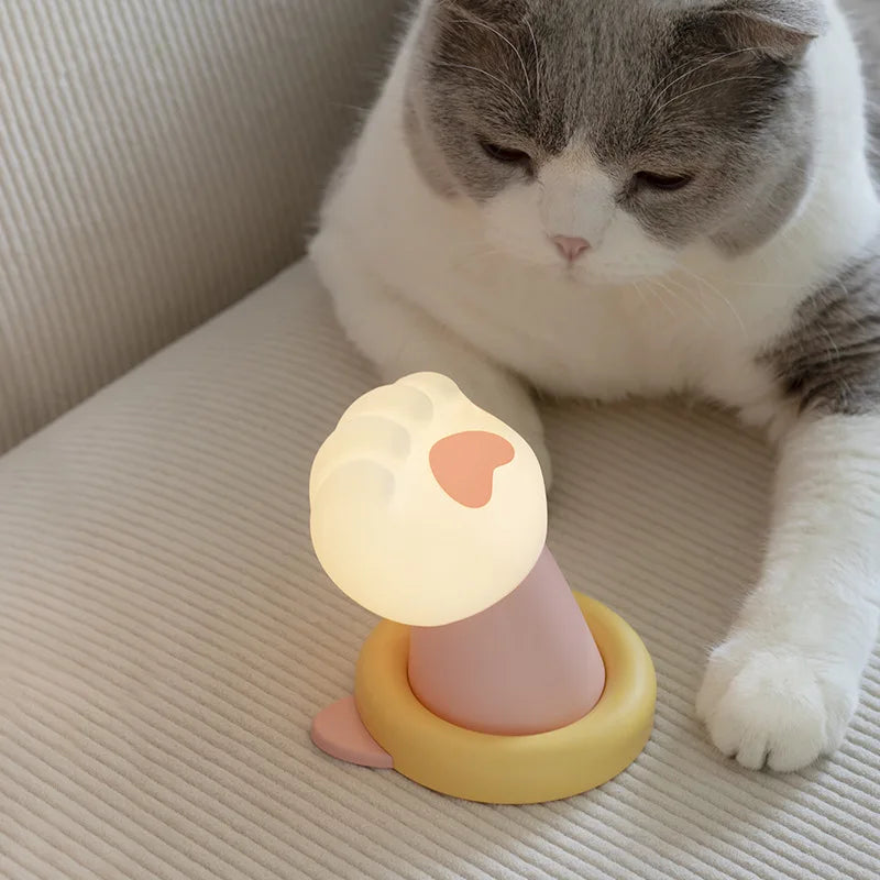 Cute Cat Paw Night Light – Soft Glowing Bedroom LED Lamp LED Night Light Qme