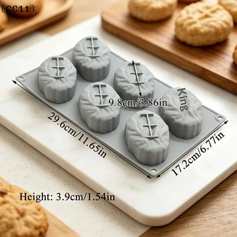Silicone 6-Cavity Pistachio Mold – Non-Stick Baking & Craft Silicone Baking Mold Qme