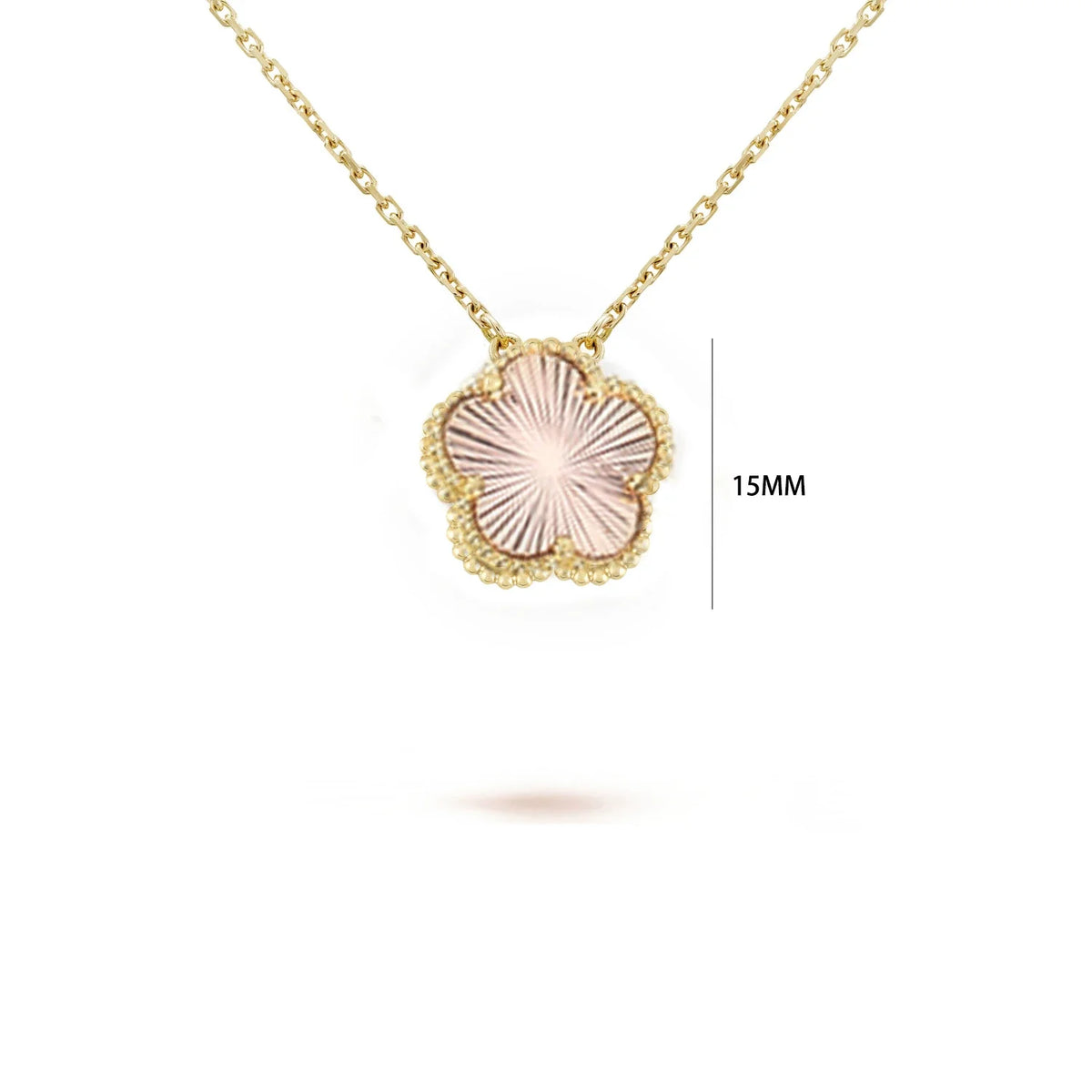 Natural Stone Five Leaf Flower Bracelet & Necklace Set Stone Jewelry Set Qme 37 Gold