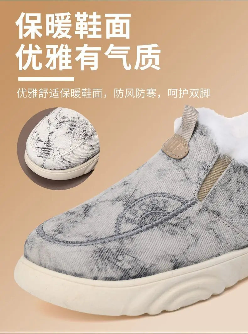 Women's Winter Warm Slip-On Fur-Lined Ankle Snow Boots Women's Ankle Boots Qst