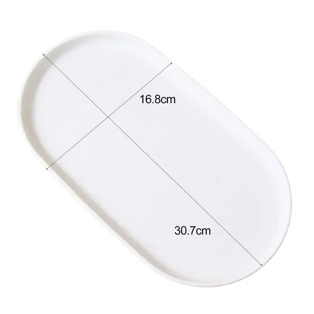 Stackable Oval Serving Plate Dessert Fruit Tray | 5 Colors Oval Serving Plate Qme