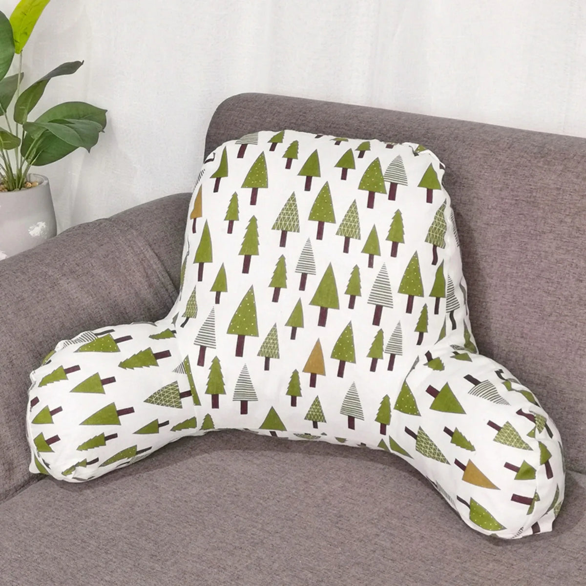 Printed Back Cushion with Arm Rest – Lumbar & Reading Support Back Support Cushion Qme A