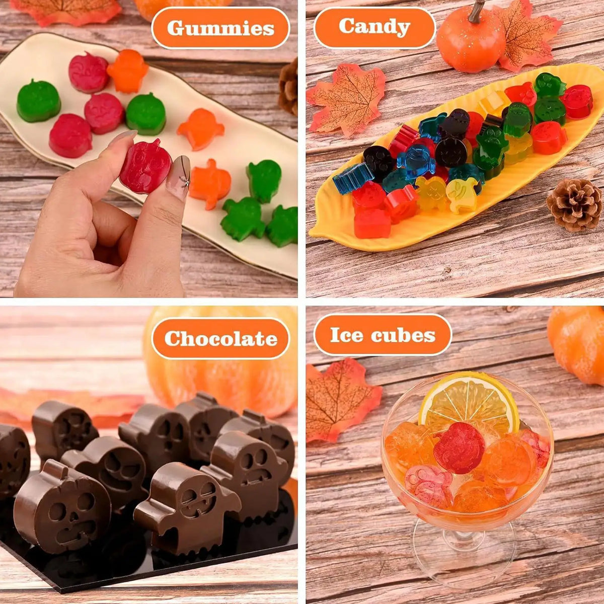 Halloween Silicone Candy Mold – 15-Cavity Chocolate & Gummy Silicone Candy Mold Qme