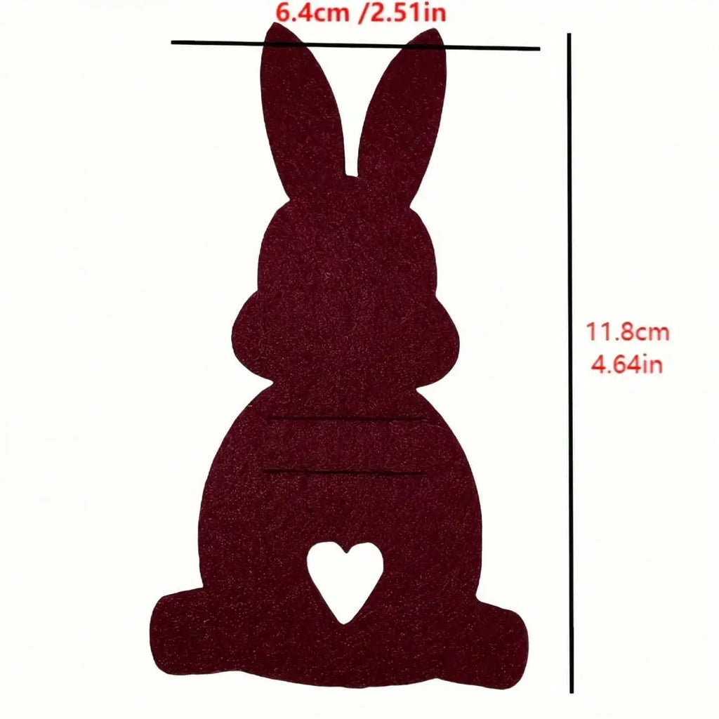 Easter Rabbit Felt Cutlery Roll Bag | Knife & Fork Organizer Cutlery Storage Bag Qme