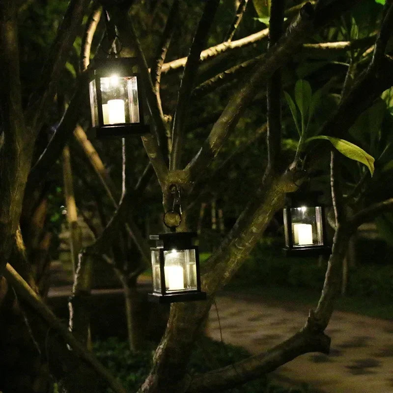 Retro Solar Palace Lantern Outdoor Hanging Garden Light Solar Garden Lantern Qme