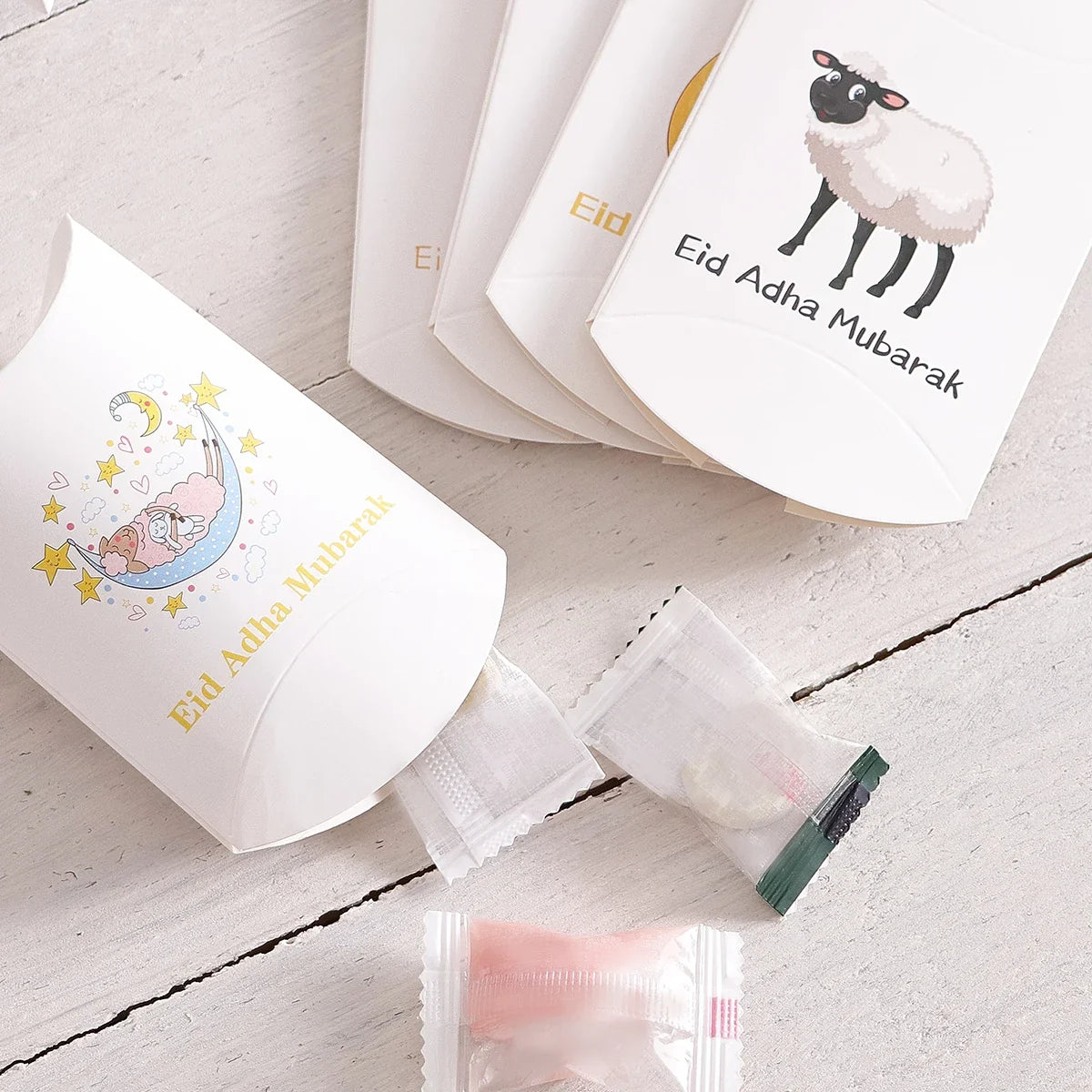 5-Piece Mini Eid Pillow Gift Boxes – Lamb Pattern Candy Favors Party Favor Gift Boxes Qme