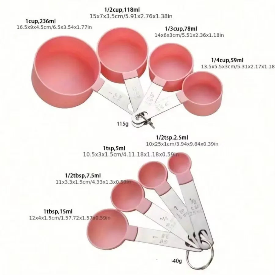 8-Piece Stainless Steel Measuring Cups & Spoons Set Measuring Cup Set Qst