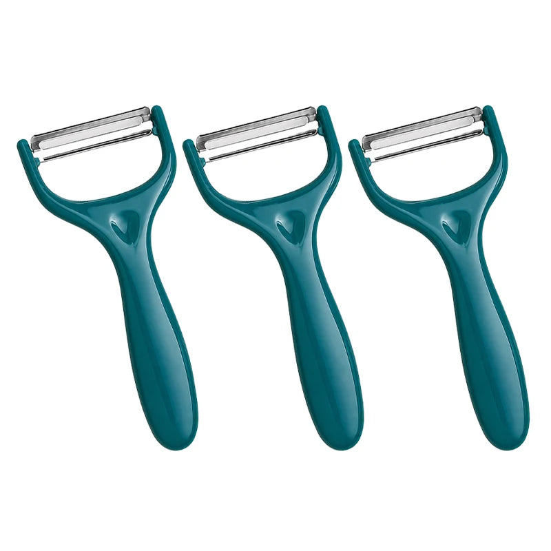 Y-Shape Vegetable Peeler – Sharp Stainless Steel Comfort Grip Vegetable Peeler Qst Dark green-3pcs
