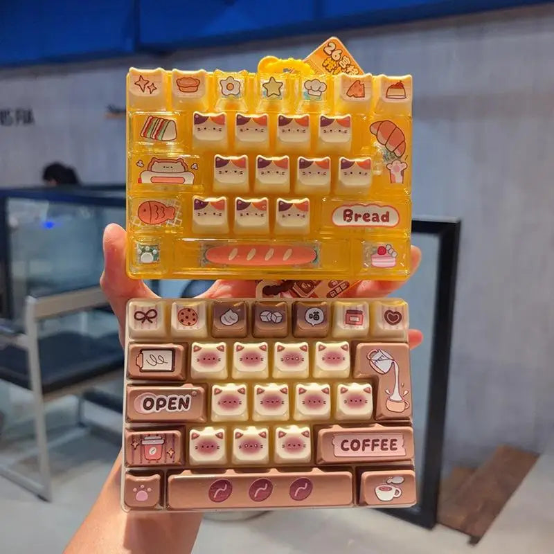 26-Key Silicone Cat Keycap Set – Cute Cartoon Keyboard Caps Mechanical Keyboard Keycaps Qst