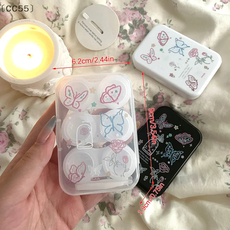 Sweet Butterfly Contact Lens Case – Portable Travel Kit Contact Lens Case Qst