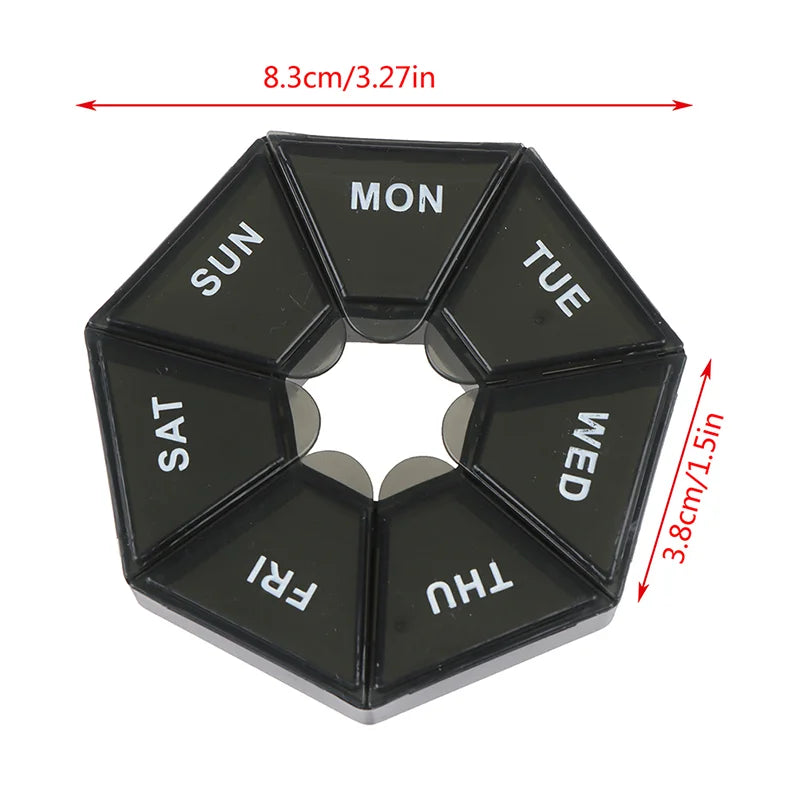 7-Day Pill Organizer – Portable Weekly Tablet & Vitamin Case Pill Organizer Qme