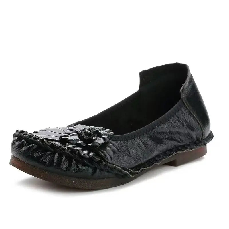 Women's Oxford Flats – Slip-On Floral Loafers | Sizes 5–8 Women's Flat Loafers Qst WB-59 Black 41