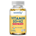 Vitamin D3+K2 5000IU Vegan Capsules | Bone & Immune Support Vitamin Supplement Qst 30 count-1 bottle