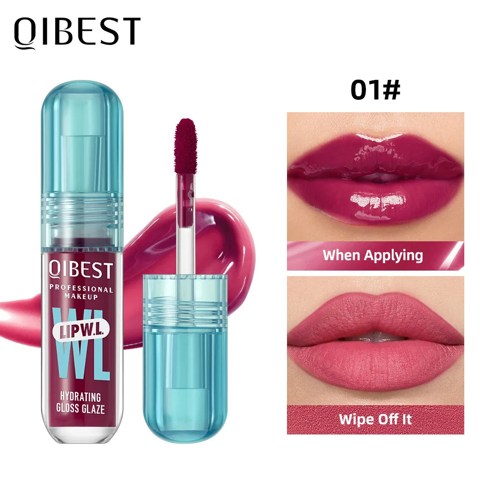 QIBEST Crystal Lip Gloss Mirror Watery Glaze | Long Lasting Lip Gloss Qme