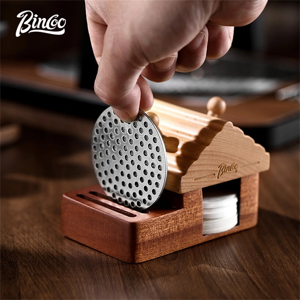BINCOO Magnetic Coffee Puck Screen & Filter Paper Rack 51-58.5mm Espresso Puck Screen Qst