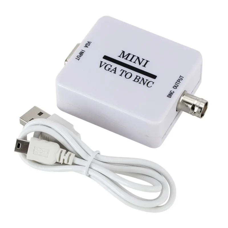 VGA to BNC Video Converter Box – Computer to Monitor Adapter Video Signal Converter Qme WHITE