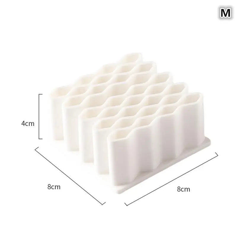 Silicone Wave Pen & Brush Holder – Desktop Organizer Desk Pen Holder Qst Medium White